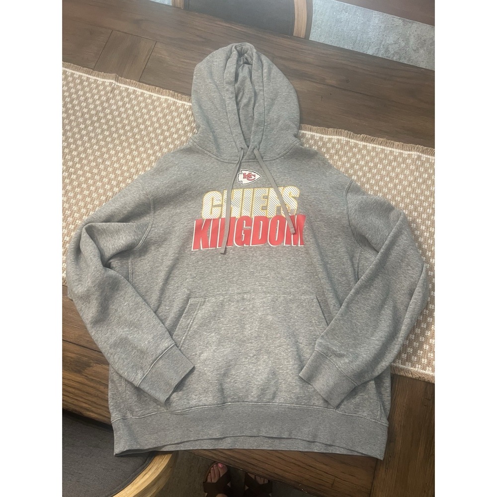 Nike NFL Kansas City‎ Chiefs Kingdom Size XL Local Pullover Hoodie Grey EEUC